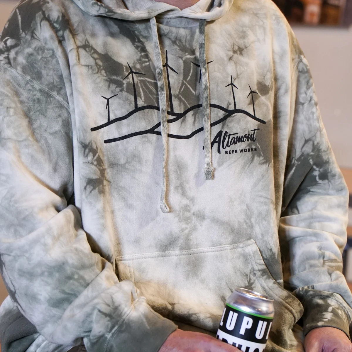 Altamont Olive Tie-Dye Hoodie | Altamont Beer Works