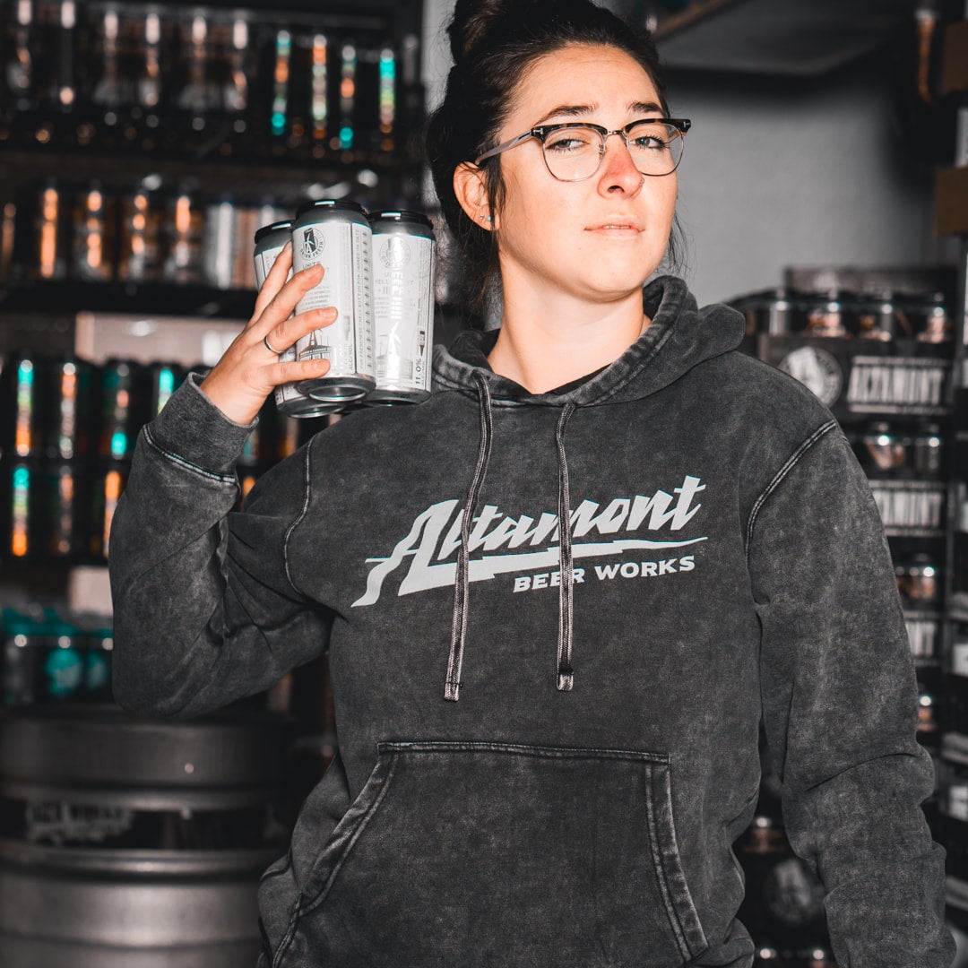 Altamont Electric Mineral Wash Hoodie Black Altamont Beer Works